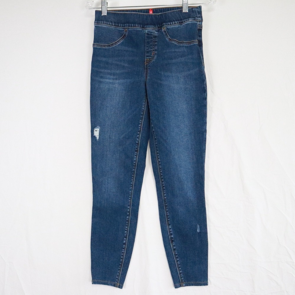 Spanx Jeggings Jeans Womens Small Tapered Pull On Stretch Flex Denim Blue